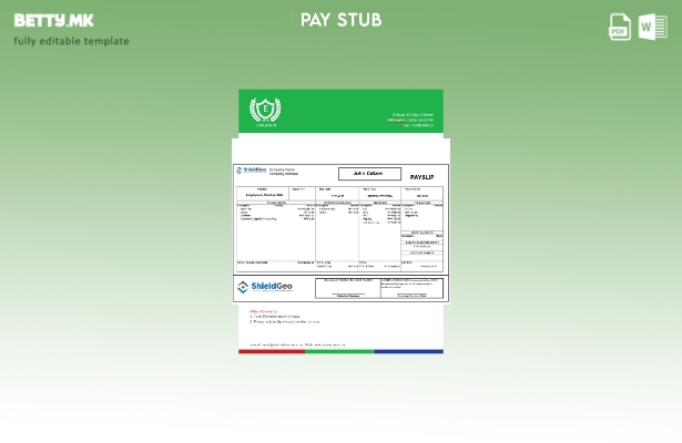 Шаблон за уплатница во модерен стил Shieldgeo